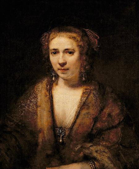 Portrait of Hendrikje Stoffels (1625-63) (oil on canvas)