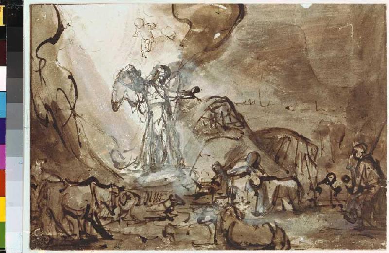 Verkündigung an die Hirten von Rembrandt van Rijn