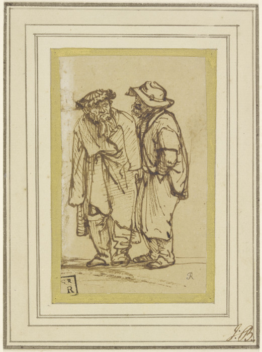Zwei Männer im Gespräch von Rembrandt van Rijn