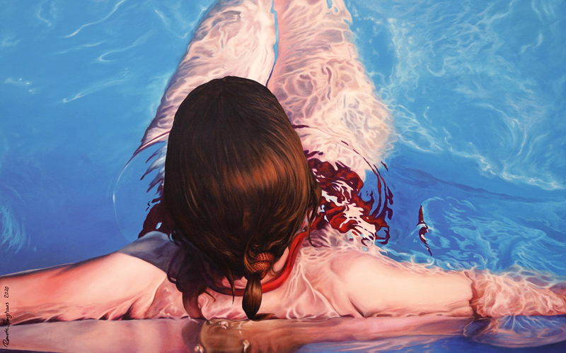 Schwimmerin Malerei von Renate Berghaus