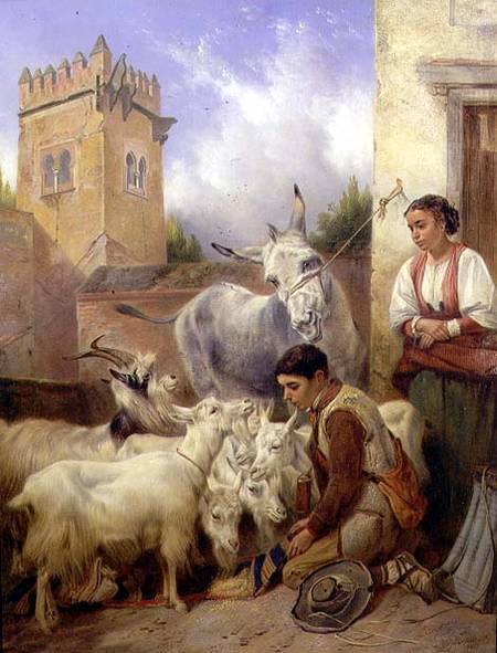 Feeding Goats in the Alhambra von Richard Ansdell