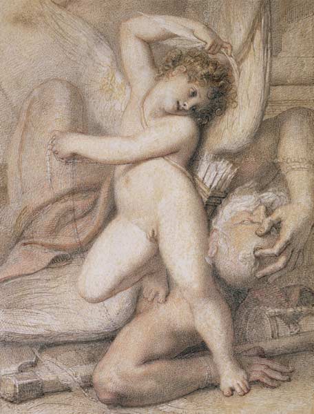 Cupid Plucking the Wings of Time (pencil, red chalk and w/c on von Richard Cosway