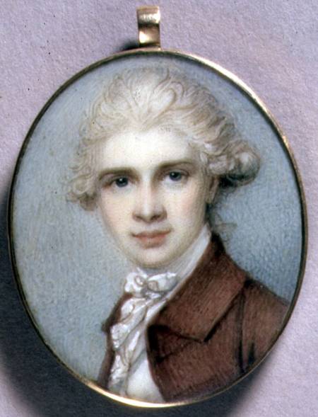 Portrait Miniature of a Young Man in a Brown Coat von Richard Cosway