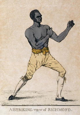 A striking view of Richmond, a portrait of the boxer, 1810 (etching) von Richard Dighton