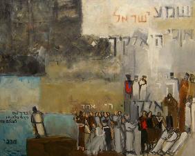 Sh''ma Yisroel, 2000 (oil & collage on canvas) 