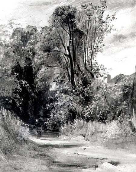 Lane through a wood (panel) von Richard Parkes Bonington