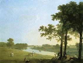 Blick über die Themse bei Kew Gardens auf Syon House um 1760/17