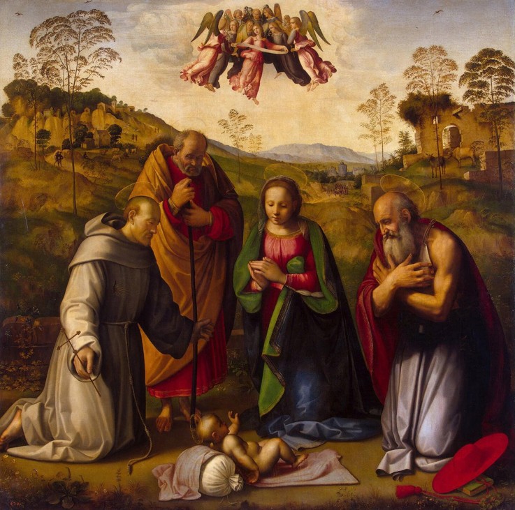 Madonna und Kind mit Heiligen Franz und Hieronymus von Ridolfo Ghirlandaio