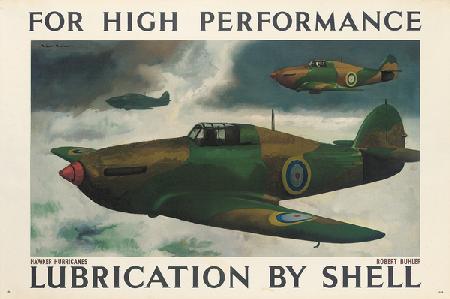 For High Performance Lubrication by Shell, an advertising poster