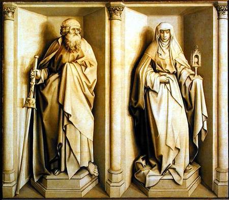 St. James the Great and St. Clare, predella panel from The Nuptials of the Virgin von Robert Campin