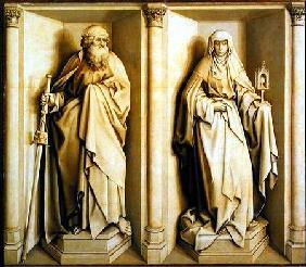 St. James the Great and St. Clare, predella panel from The Nuptials of the Virgin
