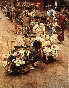 Auf dem Blumenmarkt in Tokyo. von Robert Frederick Blum