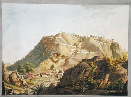 South-western view of Ootra-Durgum, illustration from 'Twelve Views of Mysore, the Country of Tippoo von Robert H. Colebrooke