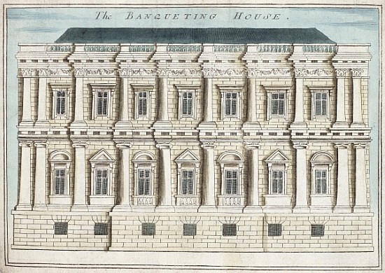 Banqueting House, Whitehall, from ''A Book of the Prospects of the Remarkable Places in and about th von Robert Morden