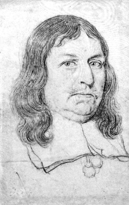Male portrait possibly of Oliver Cromwell (1599-1658) cil on von Robert White