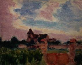 Landscape with a Church (oil on canvas)