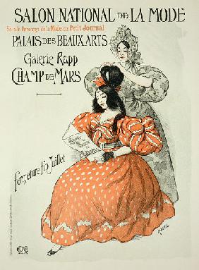 Reproduction of a poster advertising the 'Salon National de la Mode', Rapp Gallery, Paris 1896