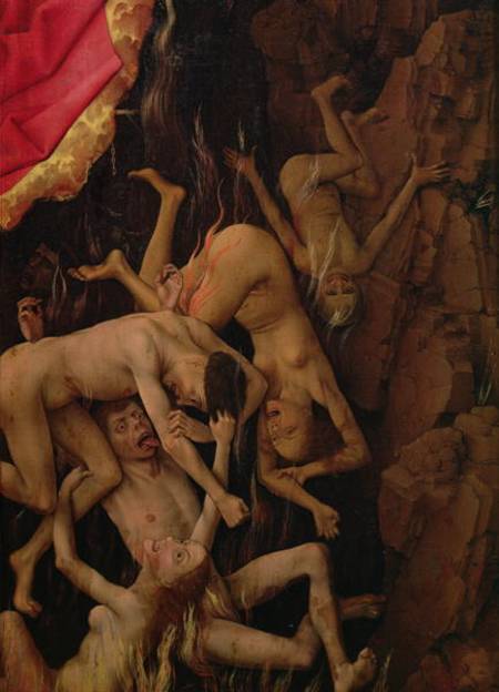 The Last Judgement, detail of the fall of the damned to hell von Rogier van der Weyden