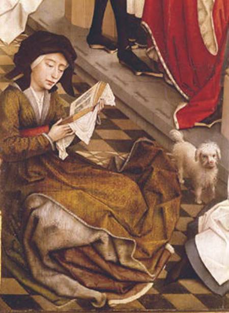 The Seven Sacraments Altarpiece, detail of the baptism, the confirmation and the confession, from th von Rogier van der Weyden