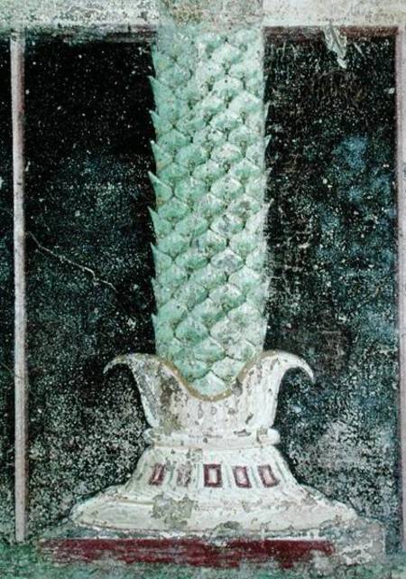 Base of a column in the style of a palm tree trunk, detail from a tablinium decorated with Egyptian- von Roman