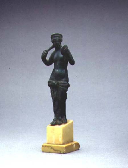 Bronze figure of Venus holding a mirror von Roman