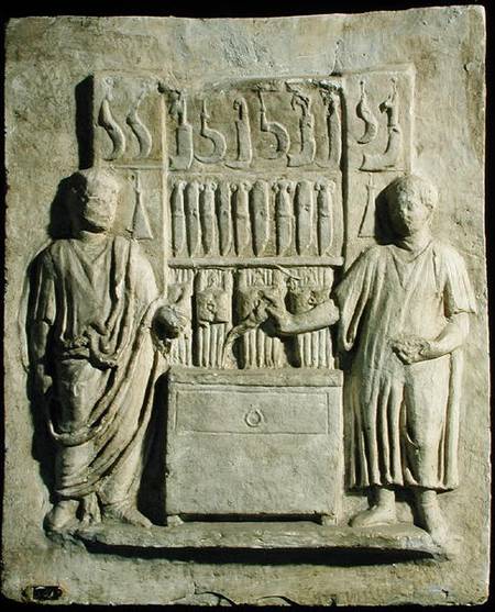 Relief depicting a cutlery shop von Roman