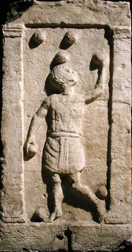 Relief depicting a juggler from the stela of Settimia Spica von Roman