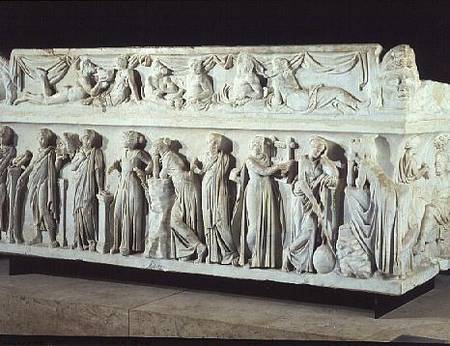 Sarcophagus with frieze of the Nine Muses von Roman
