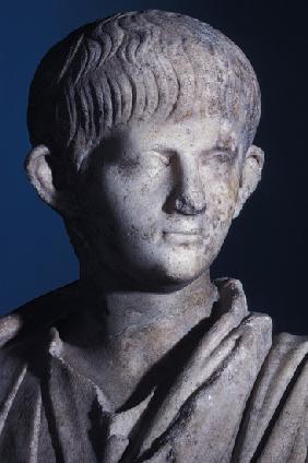 Togate statue of the young Nero, front view of the head 50 AD