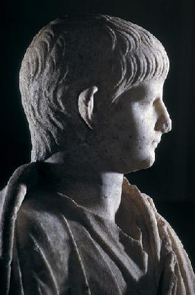 Togate statue of the young Nero, side view of the head 50 AD