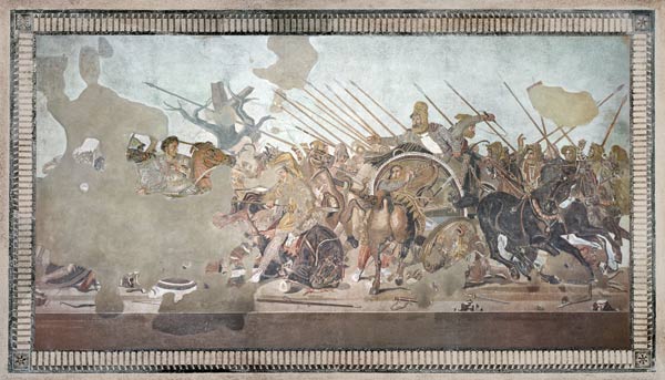 The Alexander Mosaic, depicting the Battle of Issus between Alexander the Great (356-323 BC) and Dar von Roman 1st century BC
