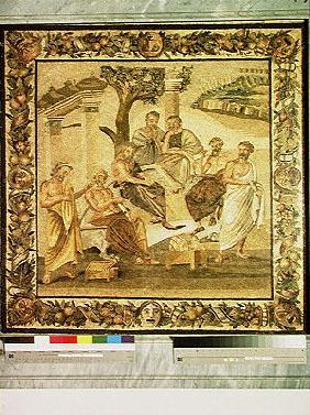 Plato conversing with his pupils, from the House of T. Siminius. Pompeii (mosaic) (see also 103401) 18th
