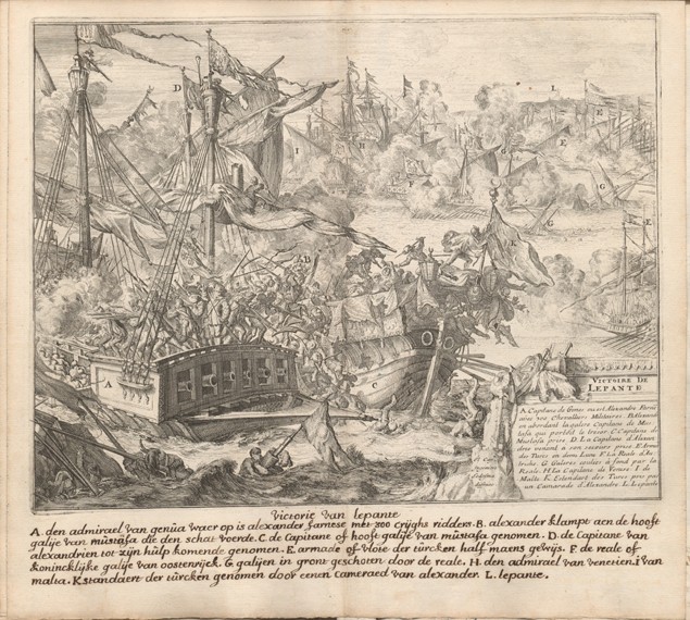 Die Seeschlacht von Lepanto am 7. Oktober 1571 von Romeyn de Hooghe
