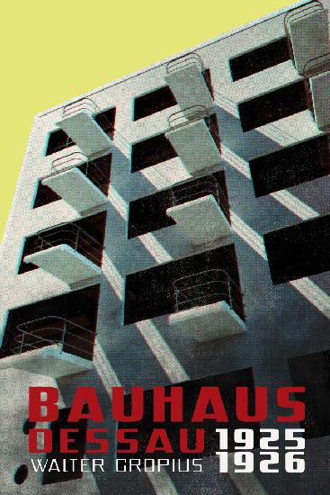 Bauhaus Dessau Architektur im Vintage-Magazin-Stil VIII