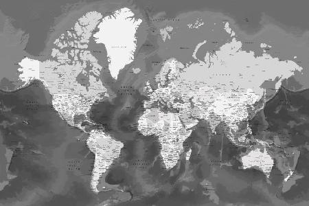 Detaillierte Weltkarte mit Städten,Patwin