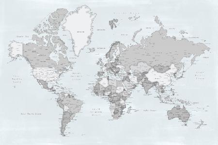 Distressed-Weltkarte mit Städten,Darryl