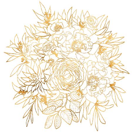 Nanette Line-Art-Blumenstrauß in Gold
