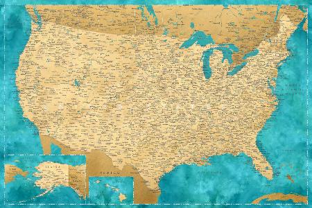 Sehr detaillierte Karte der Vereinigten Staaten,Lexy
