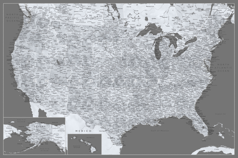 Sehr detaillierte Karte der Vereinigten Staaten,Paolo von Rosana Laiz Blursbyai