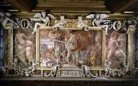 The Triumphal Elephant, an allegorical tribute to Francis I, detail of decorative scheme in the Gall 1530-40