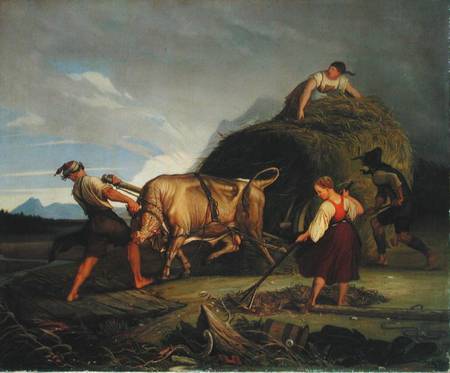 Harvesting the Hay Before the Storm von Rudolf Friedrich Wasmann