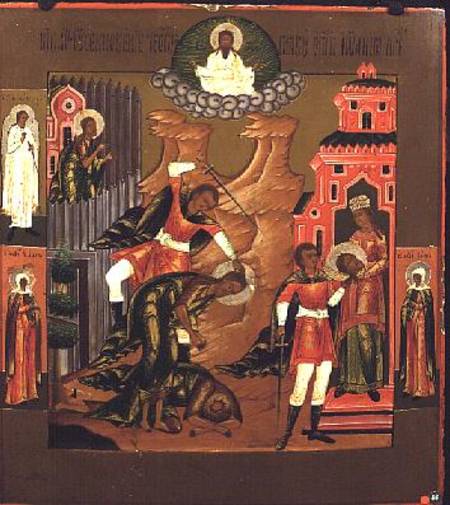 The Beheading of John the Baptist, icon von Russian School