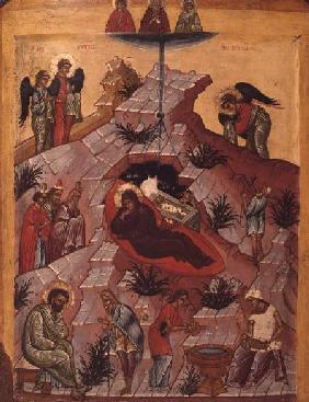 The Nativity, Russian icon 16th centu