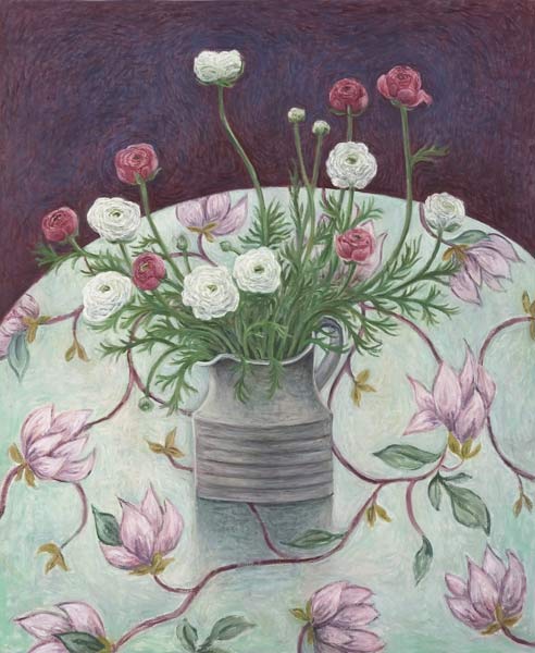 Flowers on Flowers, 2003 (oil on canvas)  von Ruth  Addinall