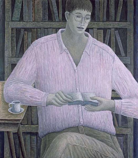 Man Reading, 1998 (oil on canvas)  von Ruth  Addinall