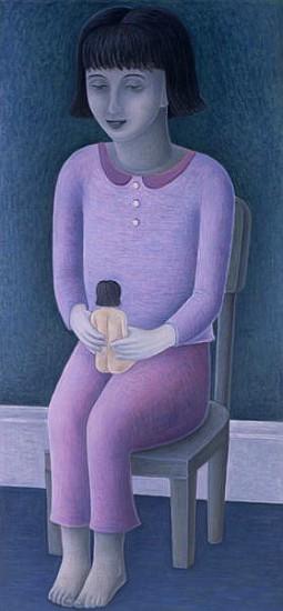 Girl and Doll, 2003 (oil on canvas) 