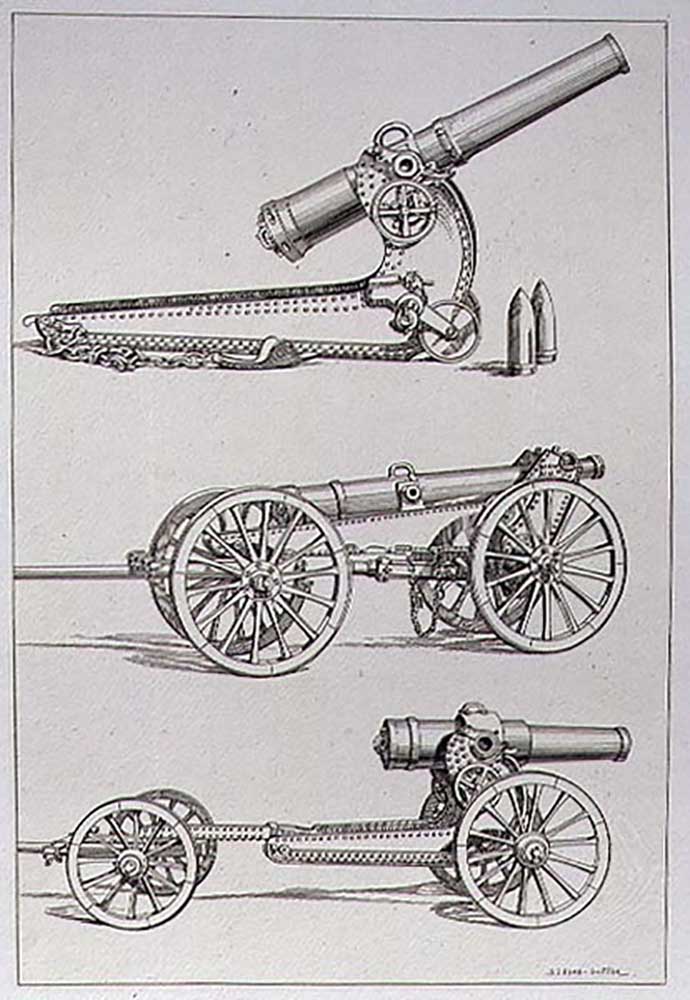 Drei Arten von Artilleriegeschützen von Saint-Elme Gautier