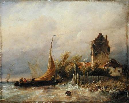 The Homecoming of the Fishing Boat von Salomon Leonardus Verveer