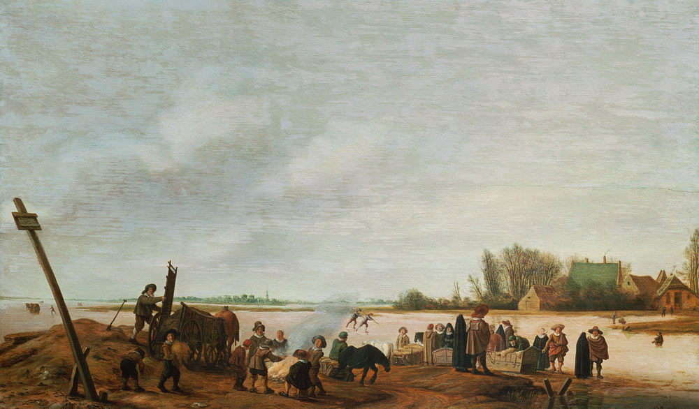 Winter Landscape with a River von Salomon van Ruisdael or Ruysdael
