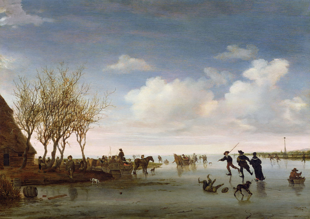 Dutch landscape with Skaters von Salomon van Ruysdael